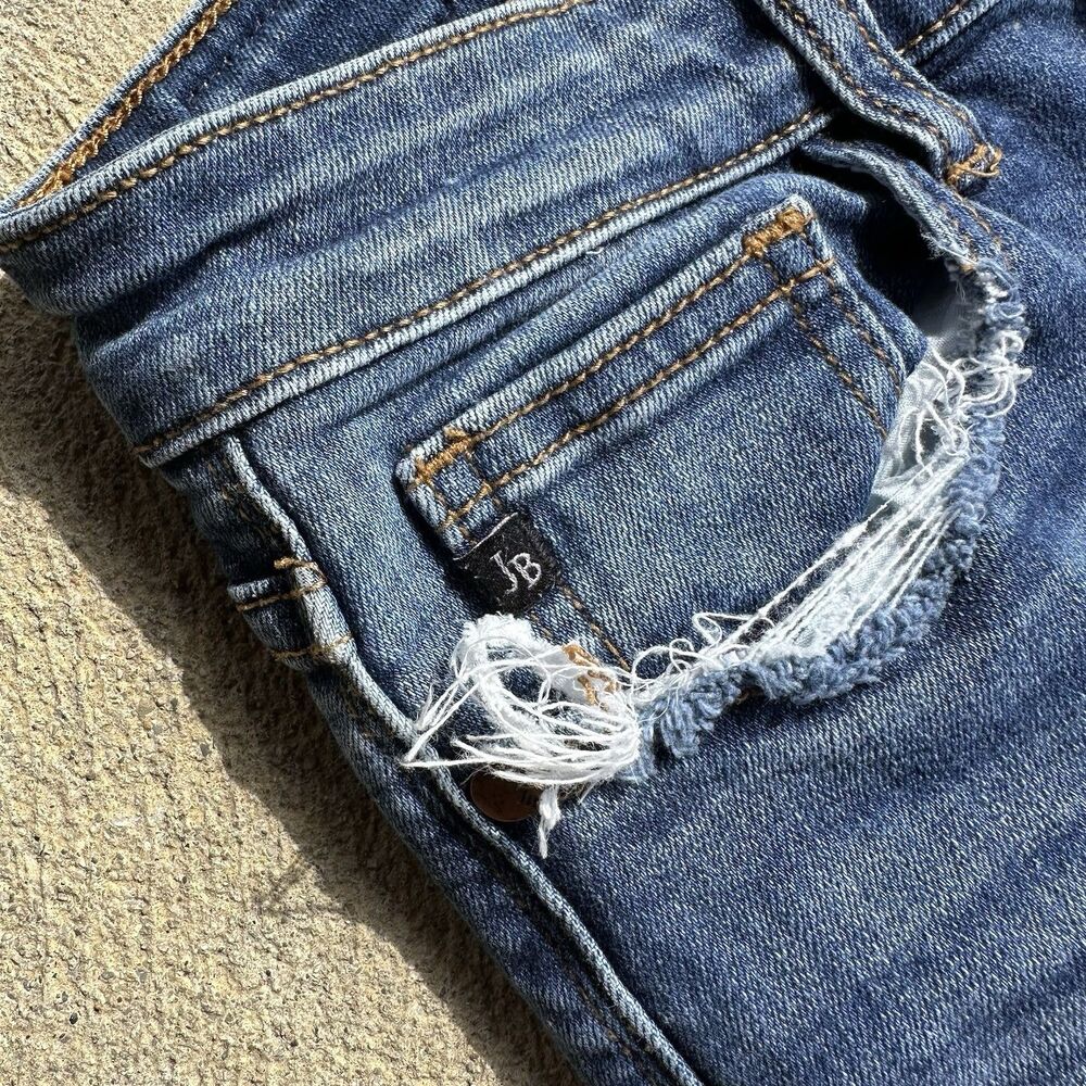 Judy Blue Jeans Womens 3 (26) Blue Skinny Fit Mid Rise Stretch Distressed Denim - Picture 11 of 16